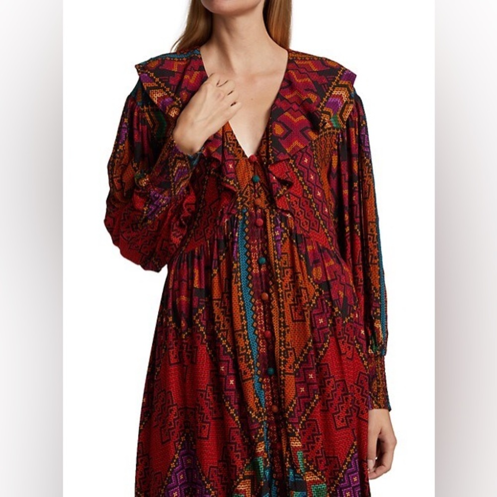 NWT Farm Rio Yawanawa Stripes Ankle Dress - Picture 7 of 15